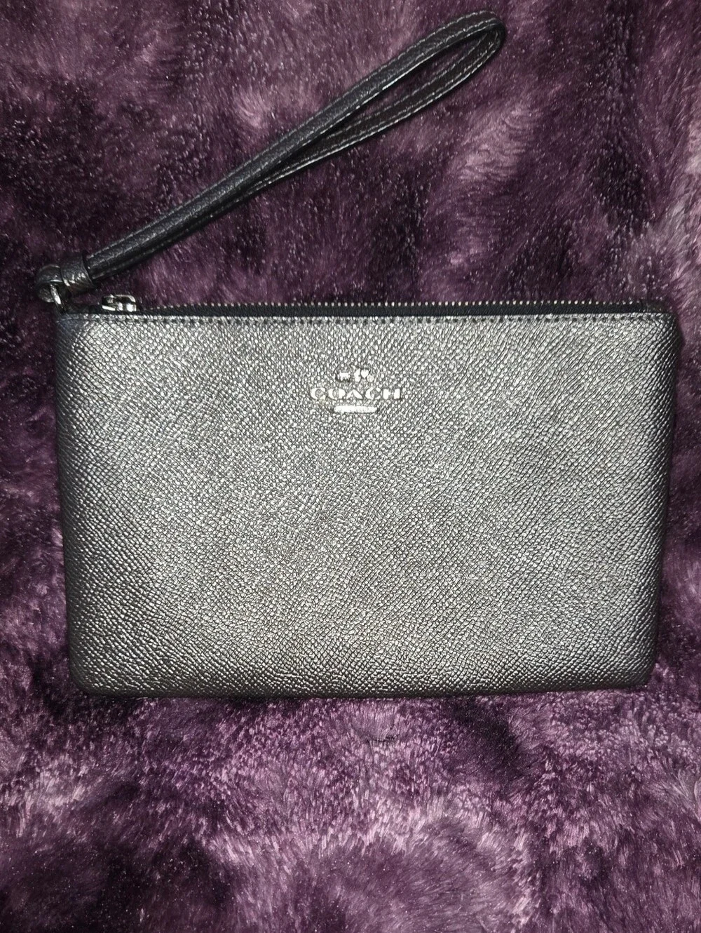 Coach Metallic Large Corner Zip Wristlet